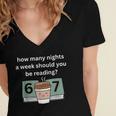 67 Meme English Teacher Reading Book Lover Humor Women's Jersey Short Sleeve Deep V-Neck Tshirt