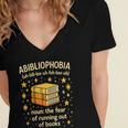 Abibliophobia Book Lover Reading Humor Graphic Women's Jersey Short Sleeve Deep V-Neck Tshirt Abibliophobia Book Lover Reading Humor Graphic Women's Jersey Short Sleeve Deep V-Neck Tshirt