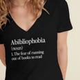 Abibliophobia Definition Reading Book Worm Reader Women's Jersey Short Sleeve Deep V-Neck Tshirt Abibliophobia Definition Reading Book Worm Reader Women's Jersey Short Sleeve Deep V-Neck Tshirt