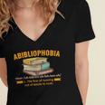Abibliophobia Perfect For Young Book Lover Bookworm Reader Women's Jersey Short Sleeve Deep V-Neck Tshirt Abibliophobia Perfect For Young Book Lover Bookworm Reader Women's Jersey Short Sleeve Deep V-Neck Tshirt