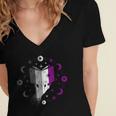 Ace Pride Book With Stars Moons And Magic Hand Women's Jersey Short Sleeve Deep V-Neck Tshirt