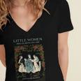 Alcott Little Women Characters Literature Book Illustration Women's Jersey Short Sleeve Deep V-Neck Tshirt