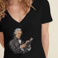 Alexander Hamilton Reading A Book Women's Jersey Short Sleeve Deep V-Neck Tshirt Alexander Hamilton Reading A Book Women's Jersey Short Sleeve Deep V-Neck Tshirt