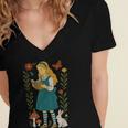Alice In Wonderland Book Lover Lewis Carroll Rabbit Women's Jersey Short Sleeve Deep V-Neck Tshirt Alice In Wonderland Book Lover Lewis Carroll Rabbit Women's Jersey Short Sleeve Deep V-Neck Tshirt