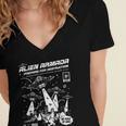 Alien Abduction UFO Lovers Comic Book Style Shirt Women's Jersey Short Sleeve Deep V-Neck Tshirt