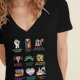 Ally Anti Trump Liberal BLM Love Is Love Banned Books Icons Women's Jersey Short Sleeve Deep V-Neck Tshirt