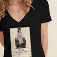 American Girl Meet Samantha Book Cover Women's Jersey Short Sleeve Deep V-Neck Tshirt