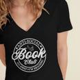 Anti Social Book Club Go Away I'm Reading Bookworm Women's Jersey Short Sleeve Deep V-Neck Tshirt