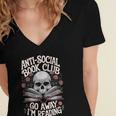 Anti-Social Book Club Go Away Im Reading Women's Jersey Short Sleeve Deep V-Neck Tshirt
