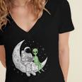 Astronaut Reading Book To Alien Moon Space Book Lover Men Women's Jersey Short Sleeve Deep V-Neck Tshirt Astronaut Reading Book To Alien Moon Space Book Lover Men Women's Jersey Short Sleeve Deep V-Neck Tshirt