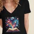 Astronomy Space Lover Books Bookworm Women's Jersey Short Sleeve Deep V-Neck Tshirt