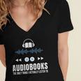 Audiobooks Listener Book Reading Lover Fun Women's Jersey Short Sleeve Deep V-Neck Tshirt Audiobooks Listener Book Reading Lover Fun Women's Jersey Short Sleeve Deep V-Neck Tshirt