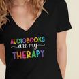 Audiobooks Are My Therapy Book Lover Audiobook Women Women's Jersey Short Sleeve Deep V-Neck Tshirt Audiobooks Are My Therapy Book Lover Audiobook Women Women's Jersey Short Sleeve Deep V-Neck Tshirt