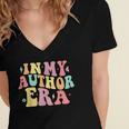 In My Author Era Writer Reading Writing Book Author Women's Jersey Short Sleeve Deep V-Neck Tshirt