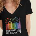 Awesome Like My Daughter Books Floral Proud Mom Women Women's Jersey Short Sleeve Deep V-Neck Tshirt Awesome Like My Daughter Books Floral Proud Mom Women Women's Jersey Short Sleeve Deep V-Neck Tshirt