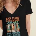 Ban Liars And Crooks Not History And Books Bookworm Library Women's Jersey Short Sleeve Deep V-Neck Tshirt