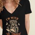 Banned Book Reading Squad Bookish I'm With The Banned Women's Jersey Short Sleeve Deep V-Neck Tshirt Banned Book Reading Squad Bookish I'm With The Banned Women's Jersey Short Sleeve Deep V-Neck Tshirt