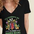 Banned Books Week Librarian Reading Women's Jersey Short Sleeve Deep V-Neck Tshirt