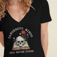 Banned Books Week Read Reading Book Lover Librarian Women's Jersey Short Sleeve Deep V-Neck Tshirt