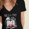 Bella Ciao Goodbye Beautiful Skull Book Of Dark Magic Occult Women's Jersey Short Sleeve Deep V-Neck Tshirt Bella Ciao Goodbye Beautiful Skull Book Of Dark Magic Occult Women's Jersey Short Sleeve Deep V-Neck Tshirt
