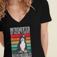 Bernedoodle Dog Introvert Bernedoodle Women's Jersey Short Sleeve Deep V-Neck Tshirt Bernedoodle Dog Introvert Bernedoodle Women's Jersey Short Sleeve Deep V-Neck Tshirt