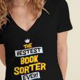 Best Book Sorter Job Occupation Women's Jersey Short Sleeve Deep V-Neck Tshirt Best Book Sorter Job Occupation Women's Jersey Short Sleeve Deep V-Neck Tshirt