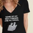 Some Of My Best Friends Are Fictional Book Lover Nerd Women's Jersey Short Sleeve Deep V-Neck Tshirt