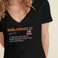 Biblioholic Definition Reading Nerd Book Lovers Geek Women's Jersey Short Sleeve Deep V-Neck Tshirt