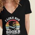 I LIKE BIG BOOKS AND I CANNOT LIE Book Lover Print Women's Jersey Short Sleeve Deep V-Neck Tshirt I LIKE BIG BOOKS AND I CANNOT LIE Book Lover Print Women's Jersey Short Sleeve Deep V-Neck Tshirt