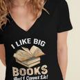I Like Big Books And I Cannot Lie Book Reading Women's Jersey Short Sleeve Deep V-Neck Tshirt