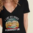 I Like Big Books Librarian Reading Teacher Book Lover Women's Jersey Short Sleeve Deep V-Neck Tshirt