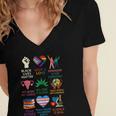 BLM Human Rights Feminism Trans Science Books LGBTQ Kindness Women's Jersey Short Sleeve Deep V-Neck Tshirt BLM Human Rights Feminism Trans Science Books LGBTQ Kindness Women's Jersey Short Sleeve Deep V-Neck Tshirt