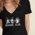 Boo Ghost Books Book Club Halloween Women School Teacher Women's Jersey Short Sleeve Deep V-Neck Tshirt Boo Ghost Books Book Club Halloween Women School Teacher Women's Jersey Short Sleeve Deep V-Neck Tshirt