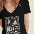 The Book Is Always Better Reader Preference Women's Jersey Short Sleeve Deep V-Neck Tshirt The Book Is Always Better Reader Preference Women's Jersey Short Sleeve Deep V-Neck Tshirt