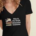 This Is My Book Character Costume Cat Men Women Kids Reading Women's Jersey Short Sleeve Deep V-Neck Tshirt