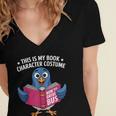 This Is My Book Character Costume Cute Pigeon Kids Reading Women's Jersey Short Sleeve Deep V-Neck Tshirt