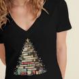 Book Christmas Tree Books Lovers Xmas Teacher Men Women Kids Women's Jersey Short Sleeve Deep V-Neck Tshirt Book Christmas Tree Books Lovers Xmas Teacher Men Women Kids Women's Jersey Short Sleeve Deep V-Neck Tshirt