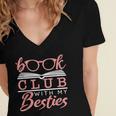 Book Club With My Besties Women's Jersey Short Sleeve Deep V-Neck Tshirt