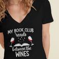 My Book Club Reads Between The Wines Bookworm Humor Women's Jersey Short Sleeve Deep V-Neck Tshirt My Book Club Reads Between The Wines Bookworm Humor Women's Jersey Short Sleeve Deep V-Neck Tshirt