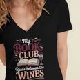 My Book Club Reads Between The Wines Women's Jersey Short Sleeve Deep V-Neck Tshirt