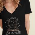 Book Club Shirts For Women Most Likely To Love Villain Women's Jersey Short Sleeve Deep V-Neck Tshirt Book Club Shirts For Women Most Likely To Love Villain Women's Jersey Short Sleeve Deep V-Neck Tshirt