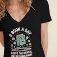 A Book A Day Keeps The Mental Breakdown Away Women's Jersey Short Sleeve Deep V-Neck Tshirt A Book A Day Keeps The Mental Breakdown Away Women's Jersey Short Sleeve Deep V-Neck Tshirt