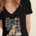 Book And Dog Lover Bookworm Reader Book Lover Women's Jersey Short Sleeve Deep V-Neck Tshirt