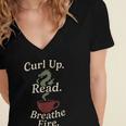 Book Dragon Fantasy Reader Cozy Reading Book Lover Dragon Women's Jersey Short Sleeve Deep V-Neck Tshirt Book Dragon Fantasy Reader Cozy Reading Book Lover Dragon Women's Jersey Short Sleeve Deep V-Neck Tshirt