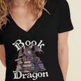 Book Dragon Book Lover Bookworm Book Reader Librarian Women's Jersey Short Sleeve Deep V-Neck Tshirt Book Dragon Book Lover Bookworm Book Reader Librarian Women's Jersey Short Sleeve Deep V-Neck Tshirt