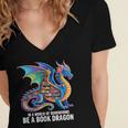 Be a Book Dragon Reading Women's Jersey Short Sleeve Deep V-Neck Tshirt Be a Book Dragon Reading Women's Jersey Short Sleeve Deep V-Neck Tshirt