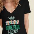 Book Fair Queen Literature School Book Fair Event Women's Jersey Short Sleeve Deep V-Neck Tshirt Book Fair Queen Literature School Book Fair Event Women's Jersey Short Sleeve Deep V-Neck Tshirt