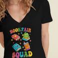 Book Fair Squad Women's Jersey Short Sleeve Deep V-Neck Tshirt