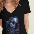 Book Fantasy Art Beautiful Elf Princess Fairy Women's Jersey Short Sleeve Deep V-Neck Tshirt