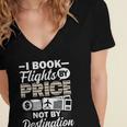 I Book Flights Not By Destination Budget Traveler Traveling Women's Jersey Short Sleeve Deep V-Neck Tshirt